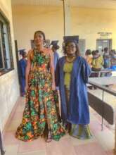 Dress made by graduate.