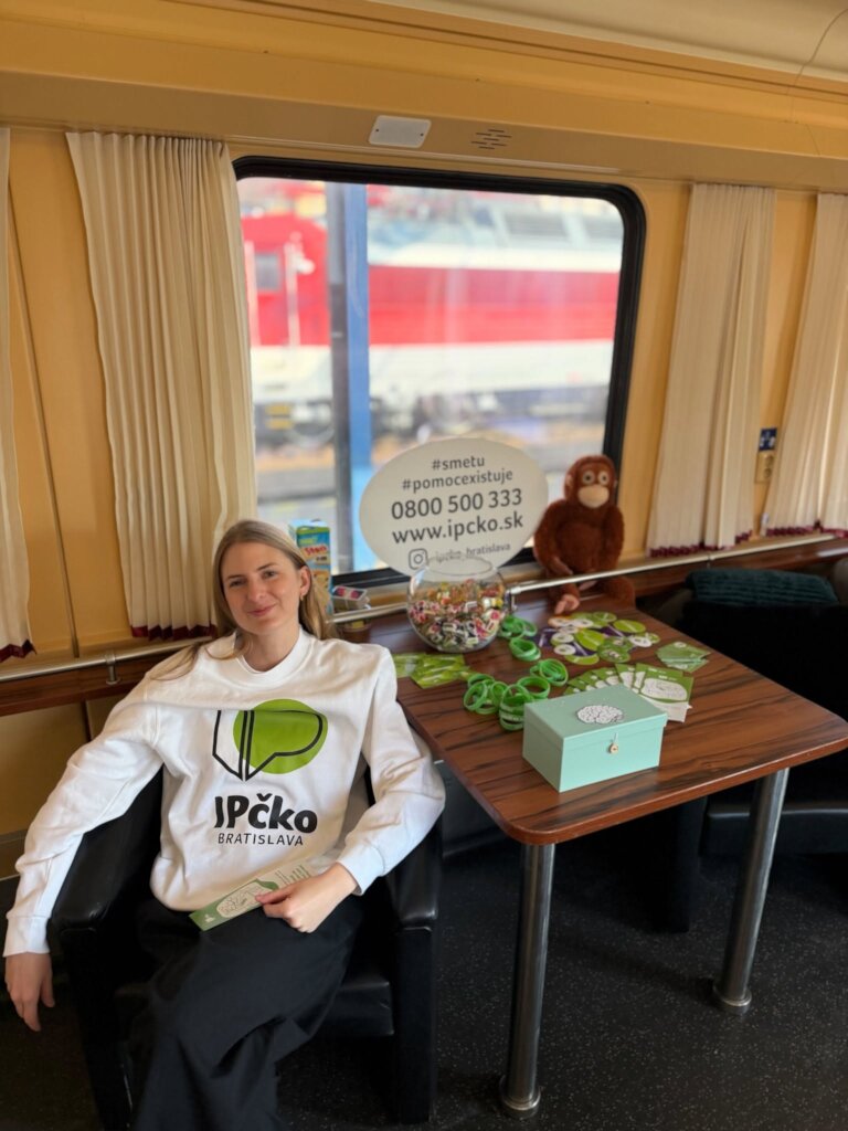 We took our help on a train.