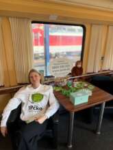 We took our help on a train.