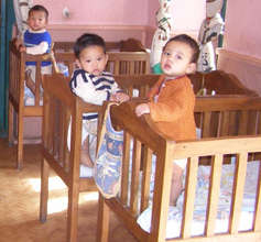 Sad faces of children in "institutional" care