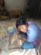 Local Bungamati woman woodworker.