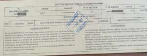 Official documents (yellow card) for the car