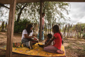 Psychopedagogue working on children's learning