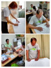 Measuring, cutting and sorting material