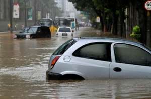 Cars submerged