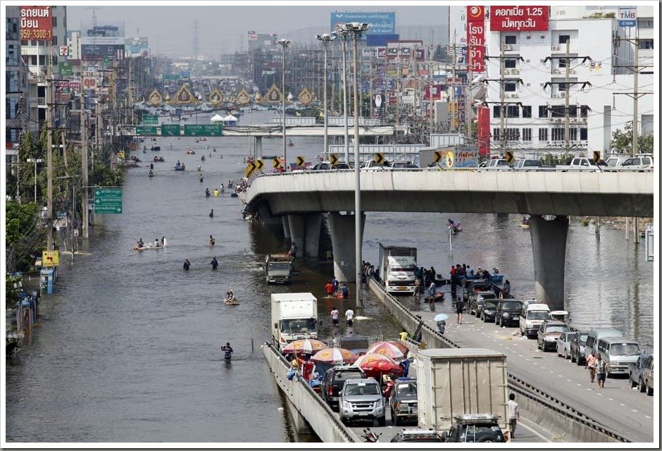 Only safe high grounds are flyovers for cars