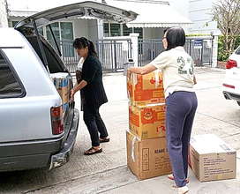 Boxes being sent to different parts of Thailand