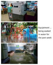 Rooms and Equipment soaked in flood water pastweek