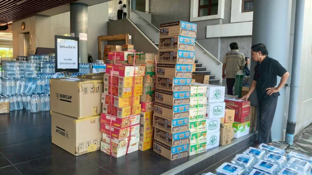 Relief supplies ready for delivery.