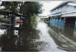 The Choosin School flooded with water