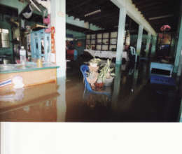 Severe flooding in school office premises