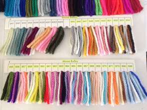 Yarn types, color and sizes up for selection