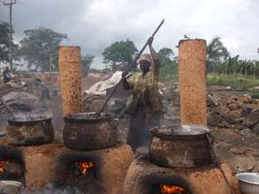 Woman Making Palm Kernel Oil