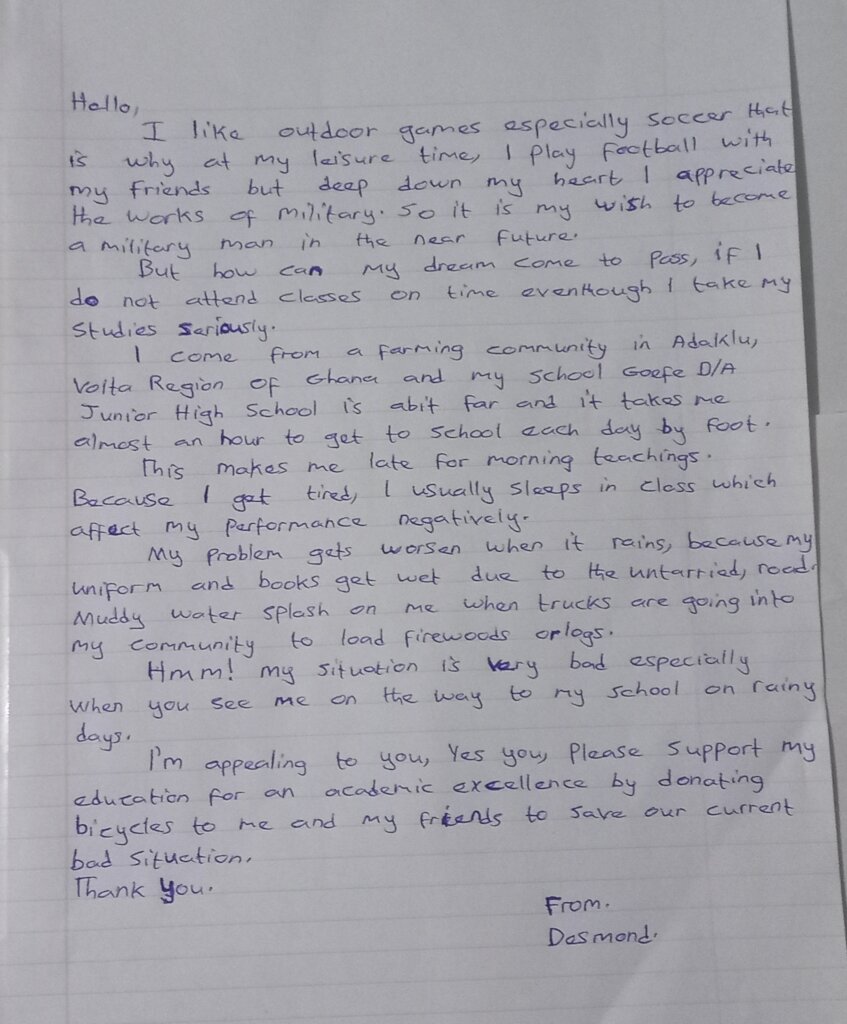 Bikes & Helmets for Young Riders in Rural Ghana