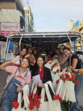 Off we go to distribute the bags