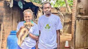 Brenda and Hillary with a saved puppy