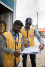 Bulk vaccines are distributed to vaccination teams