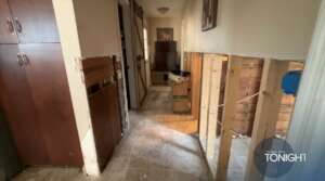 Drywall had to be removed because of flood damage