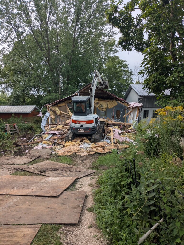 Construction begins with demolition