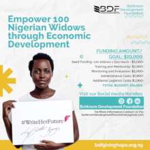 Empower 100 Nigerian Widows through Economic Dev.