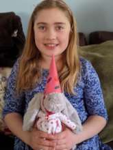 With her Bunny-cat-icorn