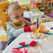 Lucca Concentrates on His Clay Sculpture