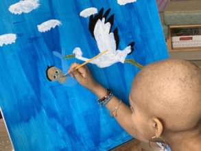 Adding baby brother to painting