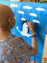 Starting the stork painting