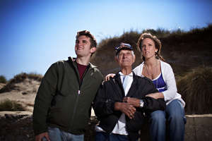 WWII Veteran with Students on Normandy Beaches
