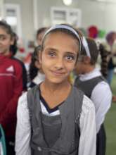 A girl with a shrapnel injury in Mosul