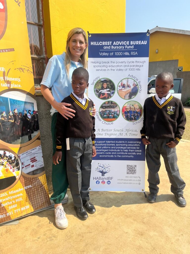 Caitlyn with Very Proud Newly Uniformed Children