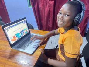 Christabel working on summer coding class