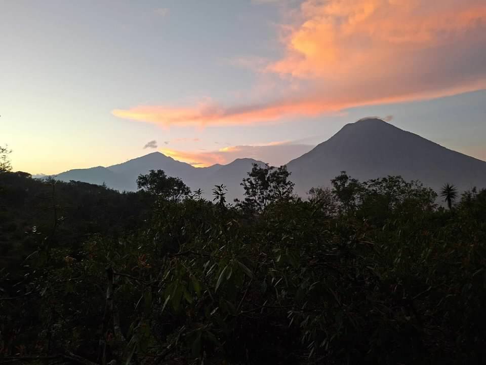 Volcanos at sunset in Nicaragua