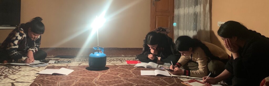 A group of our students, studying secretly