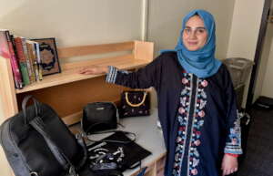An AFSO student in her new dorm room