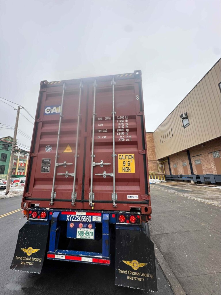 Container moving the the container ship destined f