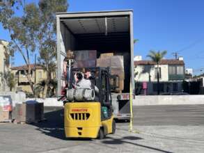 Aid arrival in Los Angeles