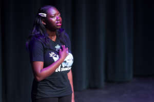 Student performs monologue