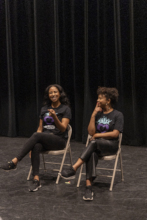 Actresses Yvonne Senat Jones and Aasha Davis