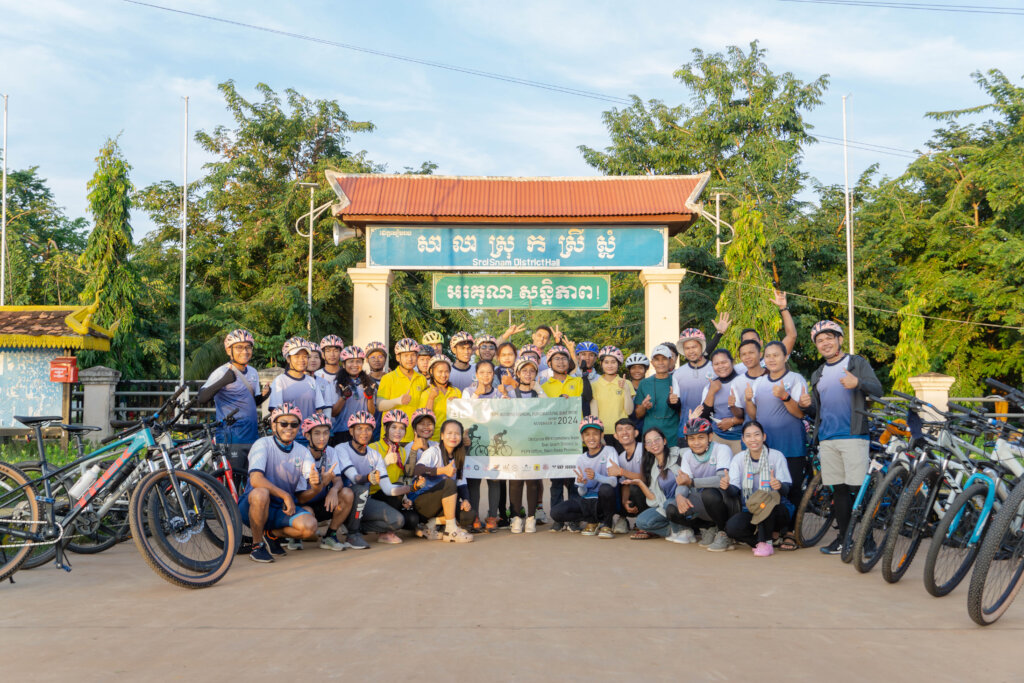 Bike riders at the starting point in Srei Snam