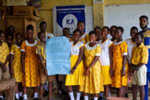 School children after the reading sessions