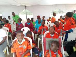 The girls and boys with disability in for sports