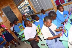 learning in progress in the temprary classes