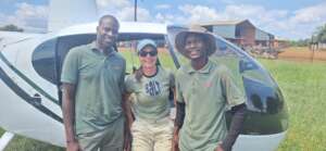 Elephants Alive shepherds with Jana the pilot