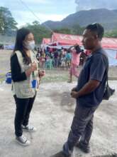 YEU staff interviewed one of the displaced people