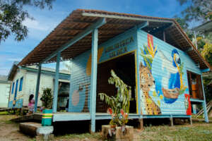 Painting of community library at Para
