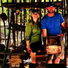Supporters showing a Beecheii hive.