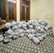 food kits in storage before distribution