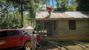 Replacing roof on ranger station