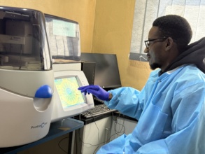 Scientist using new equipment